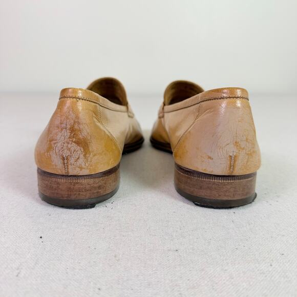 Vintage Florsheim Woven Penny Leather Loafers Men\'s 9.5 Tan Made In Italy Preppy main image 10